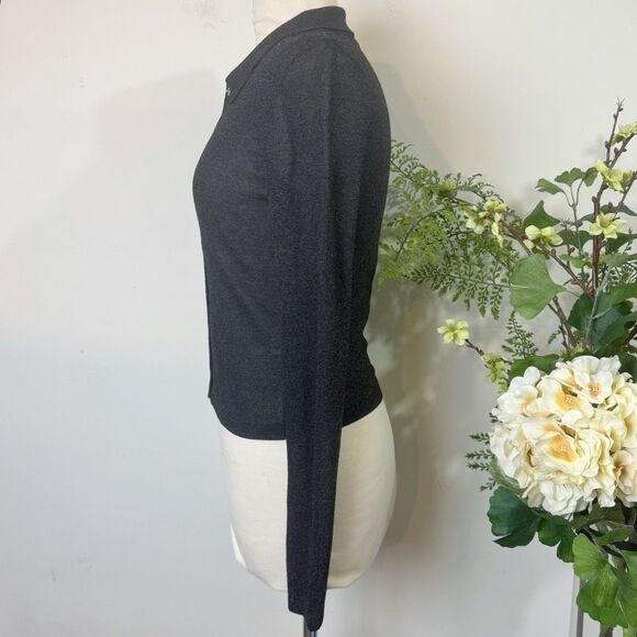 Rolla’s Caroline Lurex Knit Button Top Black | Medium | Free People - Picture 7 of 12